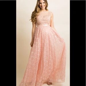 New*Maniju Lace and Mesh Formal‎ Gown